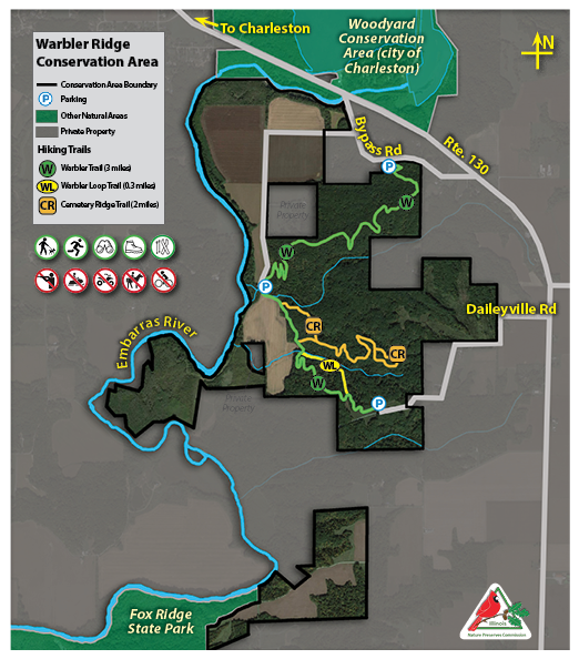 map of warbler ridge conservation area